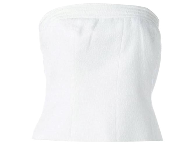 Autre Marque Top in cotone bianco Jean-Louis Scherrer