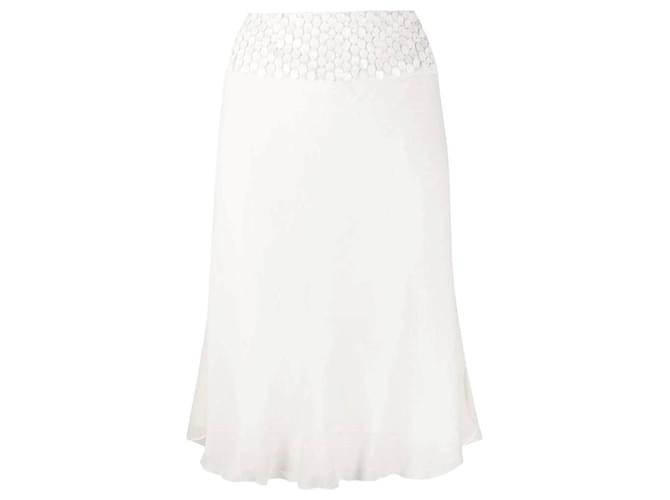 Gonna bianca con paillettes Gianfranco Ferré Bianco