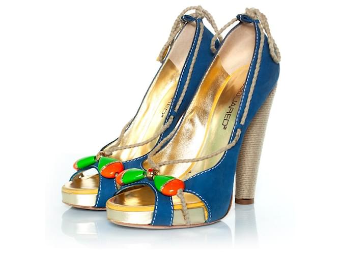 Dsquared2 Pumps in suede blu candy