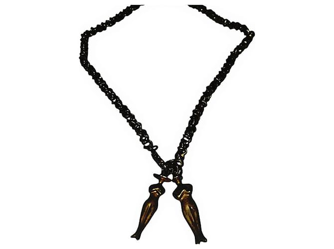 Jean Paul Gaultier Collana charm astratto uomo e donna in ottone antiquato Gaultier vintage autentico Bronzo