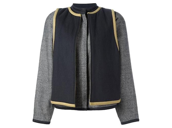 Giacca in lana twill Gianni Versace Bianco Grigio Sabbia