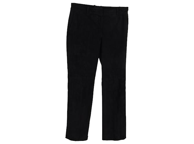 Pantaloni dritti a vita media Joseph in cotone nero