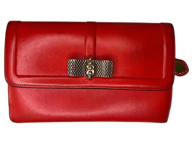 Christian Louboutin Portafoglio Sweet Charity Rosso Gold hardware