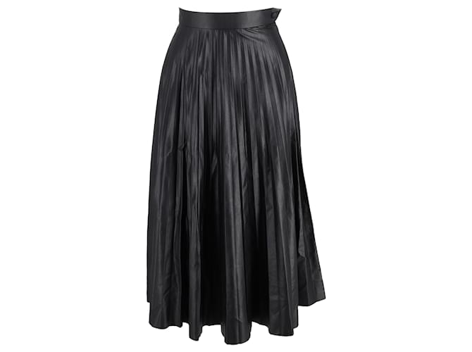 Maison Martin Margiela Gonna midi plissettata in ecopelle MM6 Maison Margiela Nero