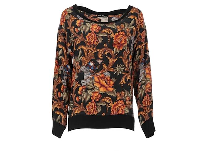 Blusa in seta floreale multicolore Salvatore Ferragamo