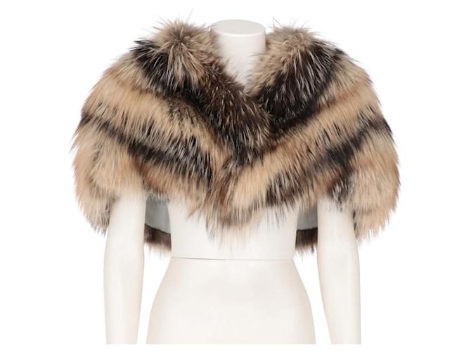 Sciarpa in volpe marrone sfumata Dolce & Gabbana - anni 2000