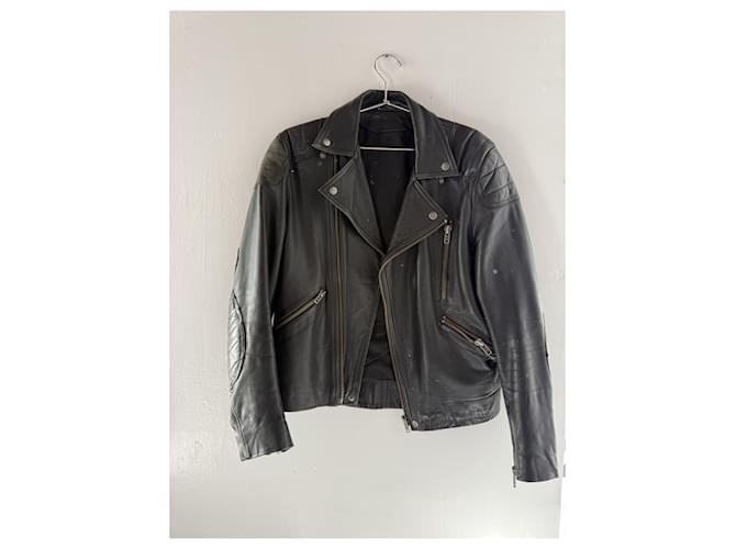 GIACCA IN PELLE DA MOTOCICLISTA ACNE STUDIOS Nero