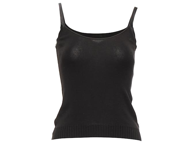 Valentino Garavani Top in maglia con scollo a barca e rifinitura in raso Valentino Nero