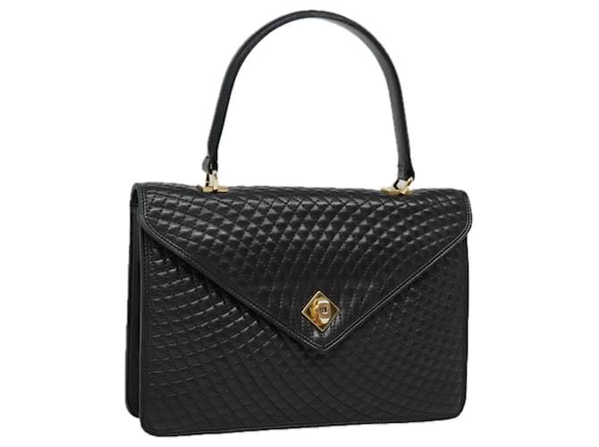 BALLY Borsa a mano in pelle nera e oro Auth bs18574 Nero D'oro