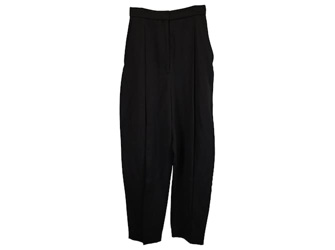 Pantaloni plissettati Khaite Ashford in viscosa nera Nero