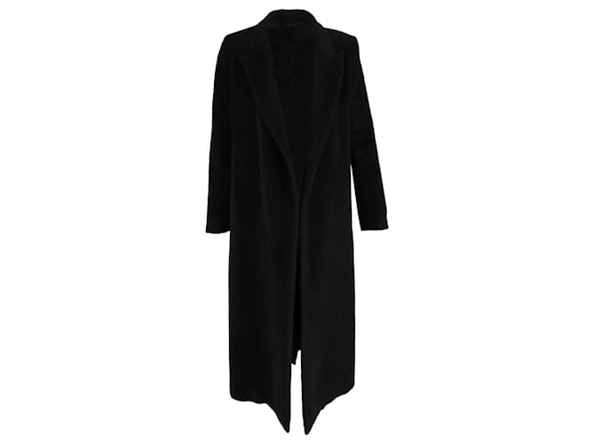 Cappotto aperto Totême Midi in lana nera Nero