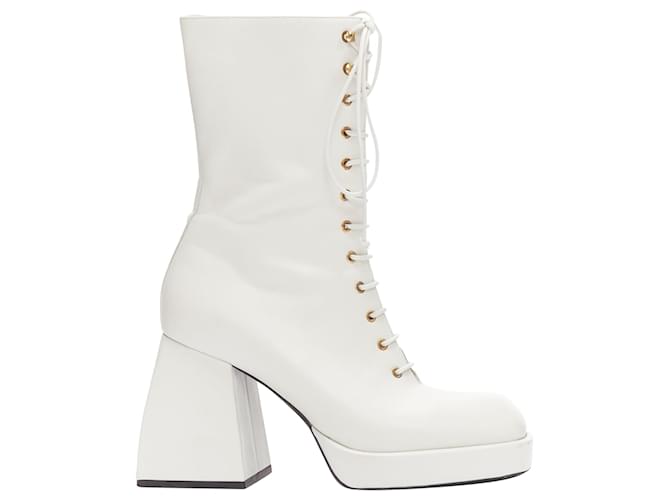 Autre Marque Stivali chunky in pelle Candy Bulla di Nodaleto Bianco