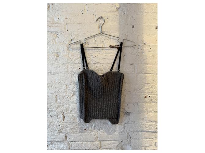 Autre Marque Top bustier in maglia Sisley Grigio