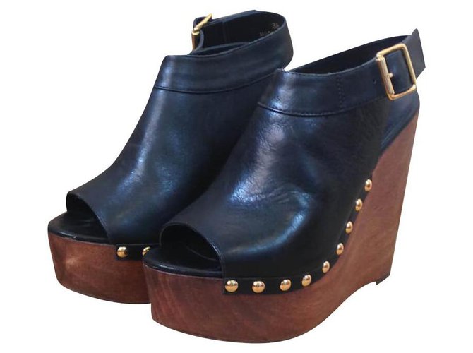 Zoccoli MINELLI con zeppa XL Nero