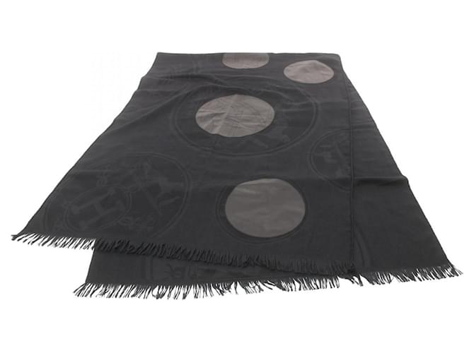 Stola in seta, cashmere e pelle di agnello New Libris di Hermès Nero