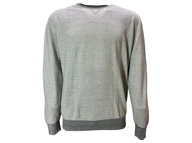 Maglione a collo rotondo Ermenegildo Zegna in cotone grigio
