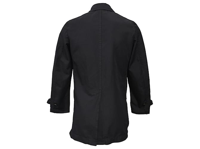 Comme Des Garcons Cappotto Balmacaan tinto in cotone nero Comme des Garçons
