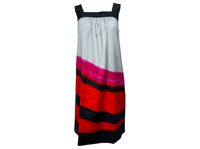 Abito a lunghezza ginocchio con scollo quadrato Dries Van Noten x Len Lye in cotone multicolore