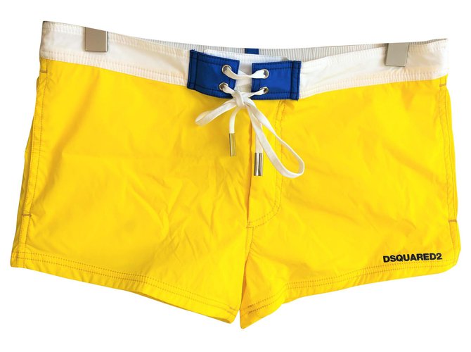 Dsquared2 NUOVI TRONCHI ELASTICI DA NUOTO DA UOMO Giallo