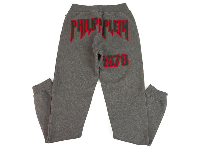 Philipp Plein Pantaloni della tuta Philpp Plein junior Grigio e rosso per bambino 14-15 Anni