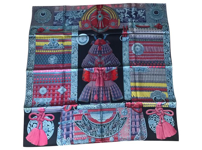 Sciarpa Samurai Hermès 90 centimetro Blu navy