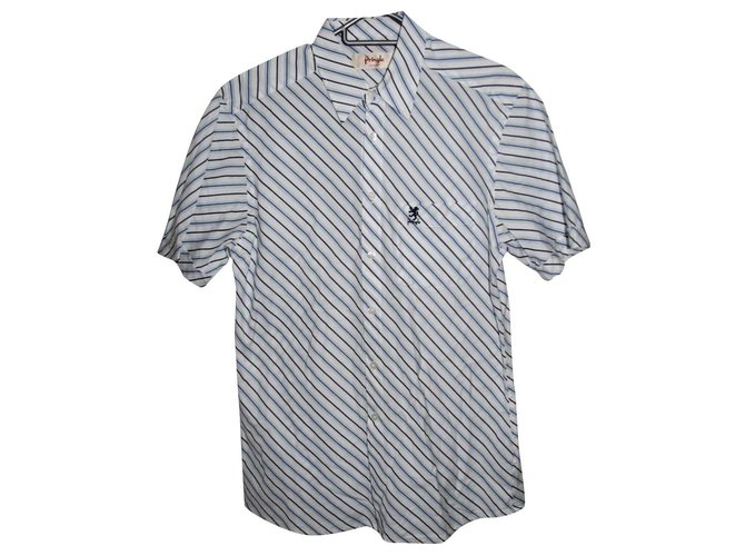 Pringle Of Scotland Misura della camicia a maniche corte Pringle 16/41 Bianco Blu