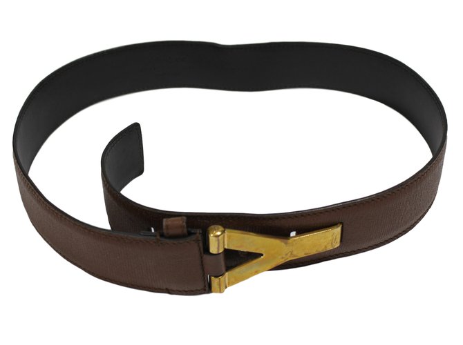 Yves Saint Laurent Cintura Y Marrone