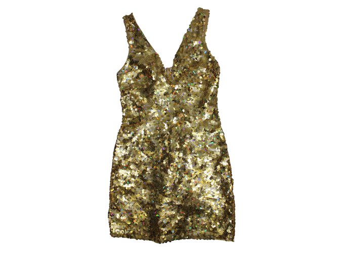 Pinko Vestito con paillettes dorate D'oro