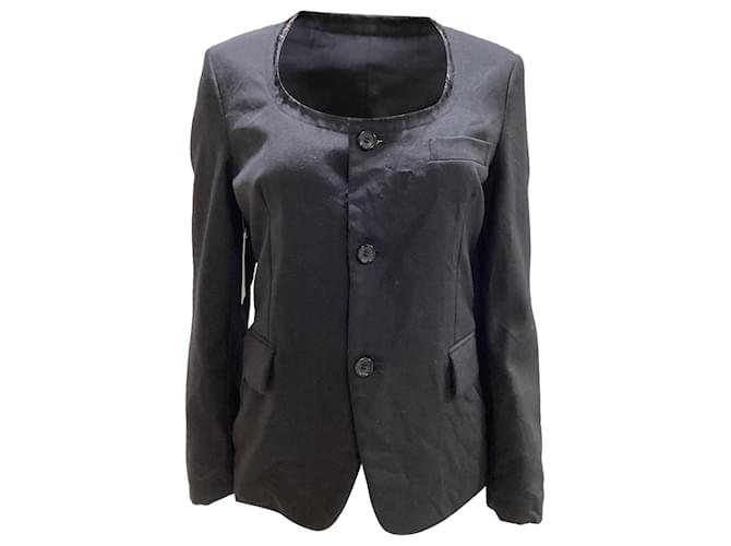 Comme Des Garcons Giacca Sfilacciata Comme des Garçons in Lana Nera Nero