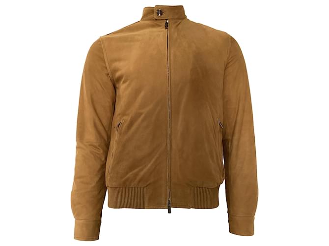 Giacca Bomber Pashmy di Tod's in Pelle Suede Marrone Rosso