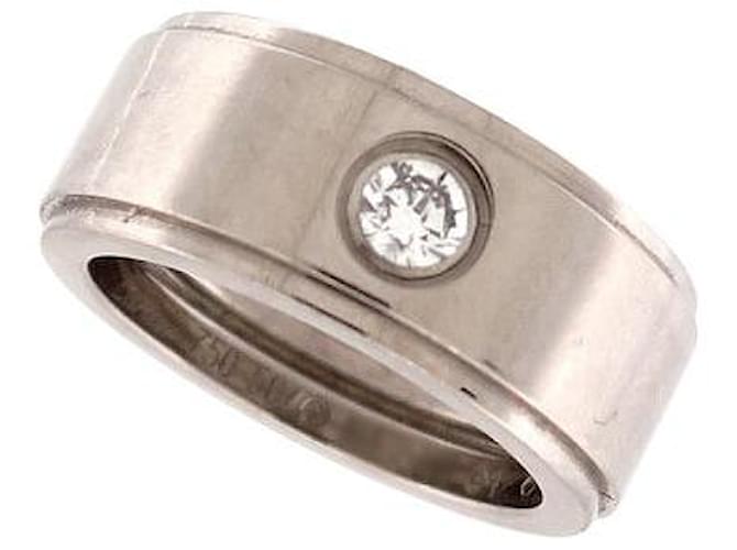 ANELLO CARTIER FORTUNE 1 DIAMANTE SOLITARIO 0.17CT T50 IN ORO BIANCO 18K 12.4GR Argento