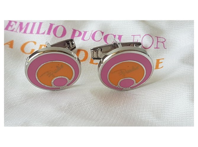 Emilio Pucci Gemelli Argento Rosa Arancione