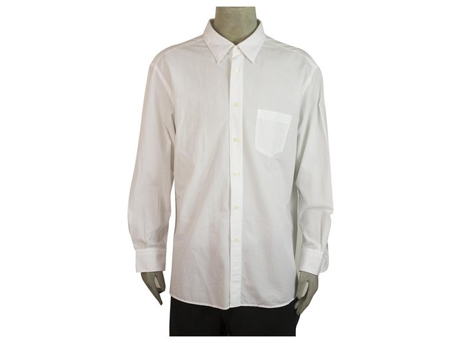 Ermenegildo Zegna Classic Camicia bianca manica lunga in cotone da uomo 3XL Bianco