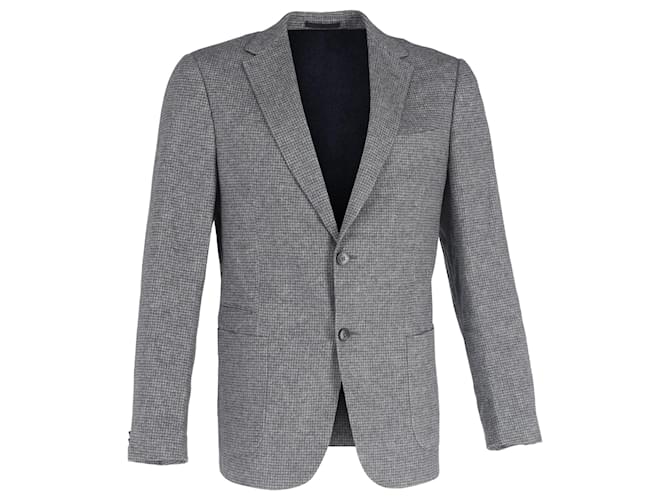 Blazer in lana grigia a micro pied-de-poule Ermenegildo Zegna Grigio