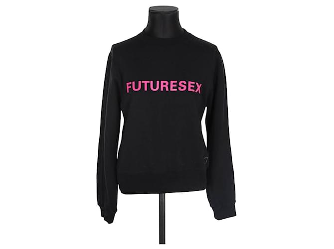 Paco Rabanne Felpa nera in cotone Nero