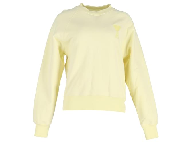 Felpa AMI Ami de Coeur in cotone giallo