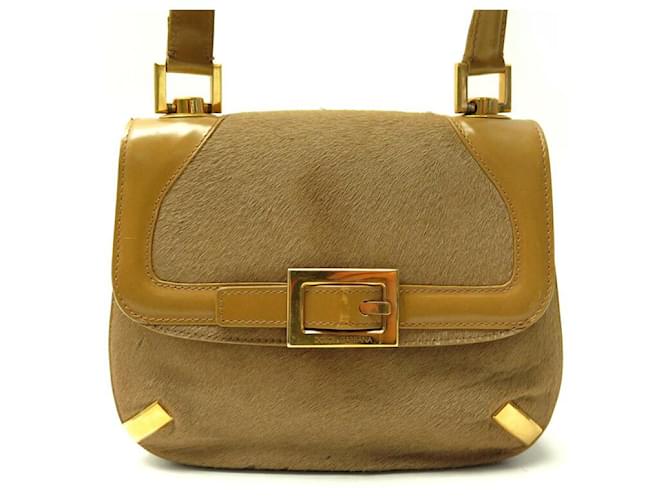 BORSA DOLCE & GABBANA CON DECORAZIONE FIBBIA CINTURA IN CUOIO POULAIN Cammello