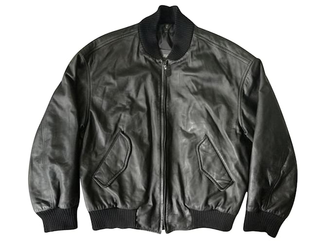 Joop! Digitare MA-1 Bomber in pelle di agnello nero Flyer's Pilot