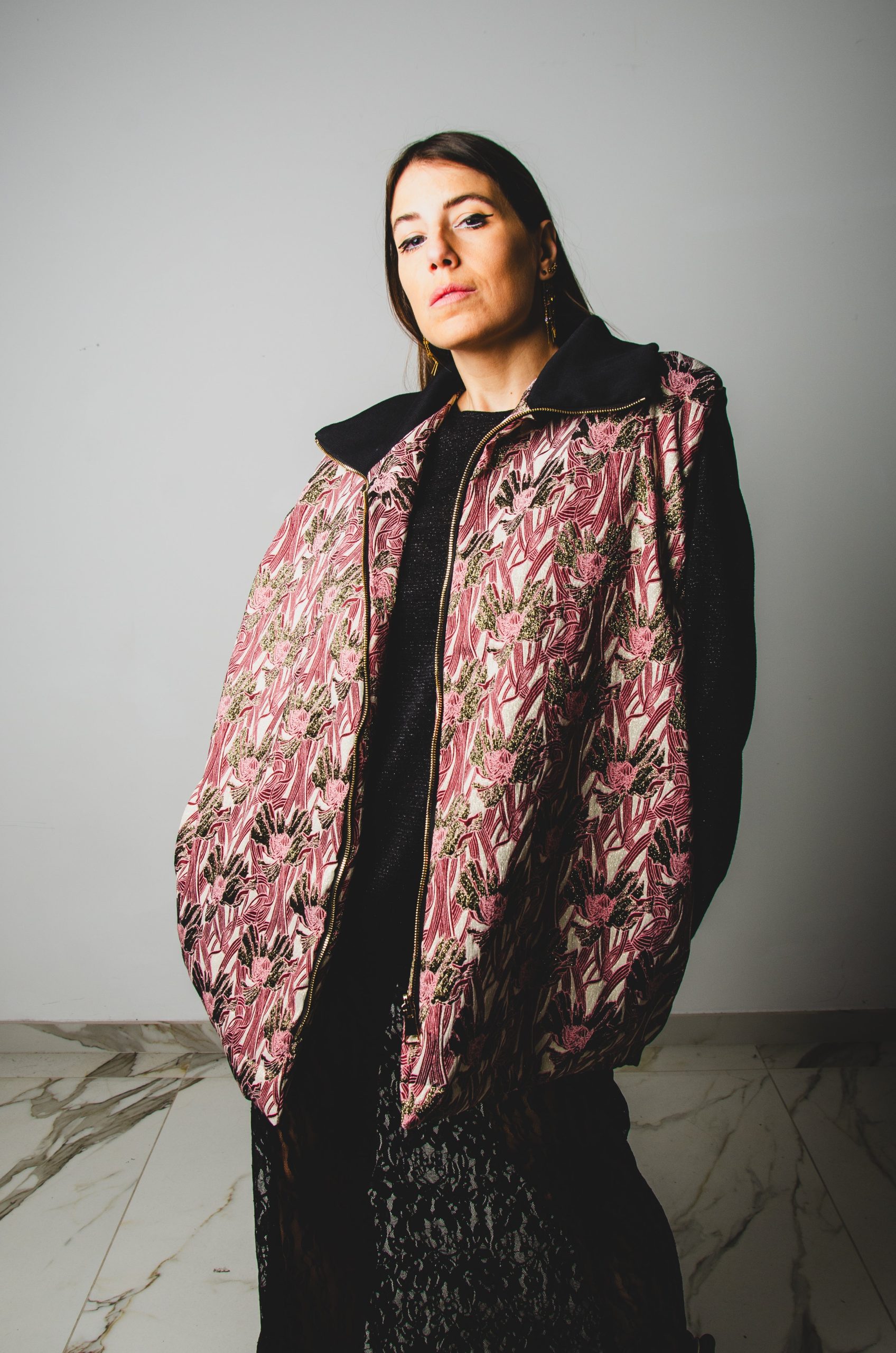 GILET IMBOTTITO IN TESSUTO JACQUARD CON COLLETTO - REVERSIBILE IMBOTTITO METALLIZZATO