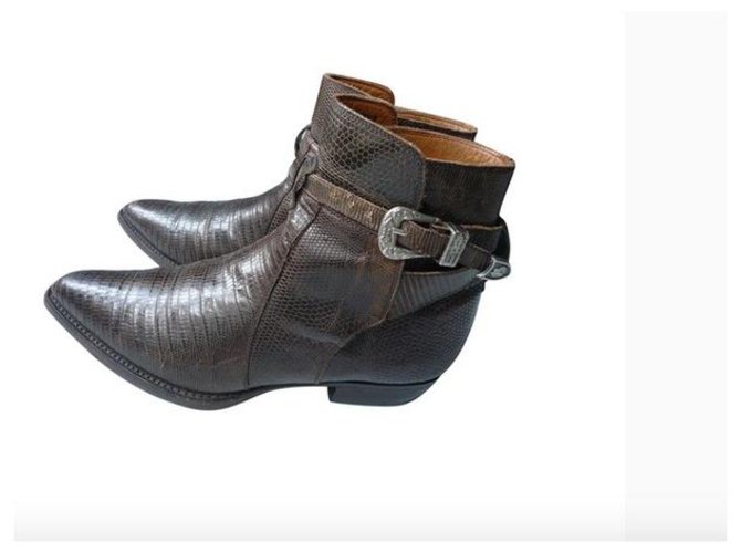 Vintage SANTIAGS CORTE LEZARD MARRONS Marrone