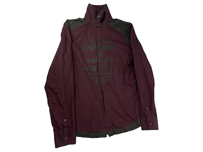 Camicia in cotone bordeaux Versace Jeans Couture Bordò