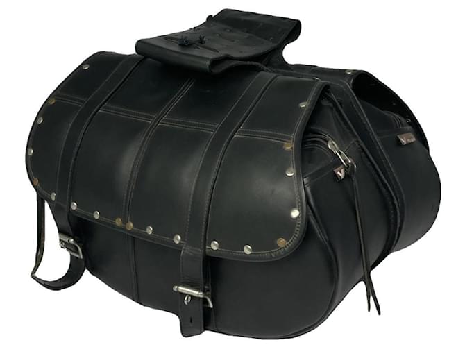 Borsa in pelle nera Yohji Yamamoto Nero