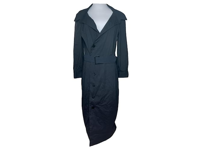 Cappotto trench in cotone nero Jean Paul Gaultier