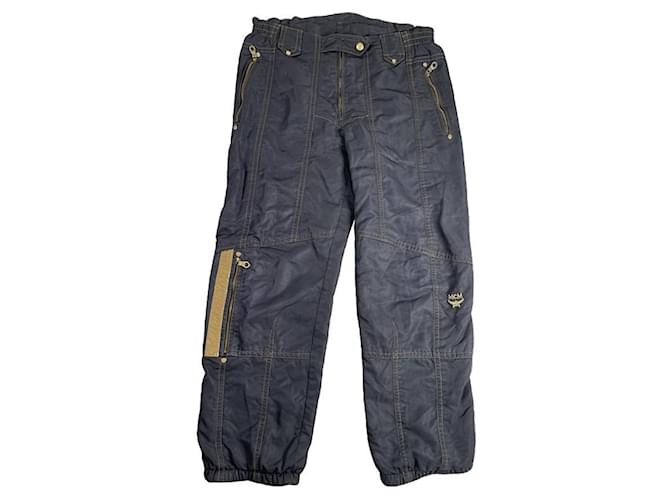 Pantaloni in poliestere navy MCM Blu navy