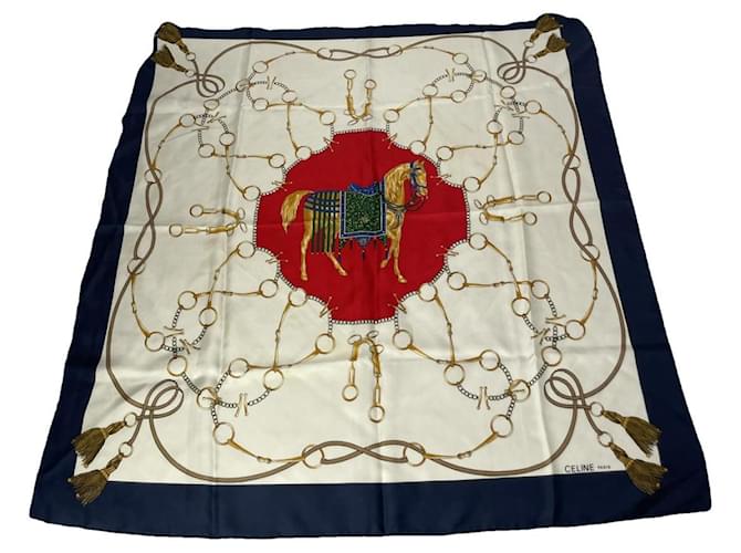 Céline Sciarpa di seta bianca Celine Bianco