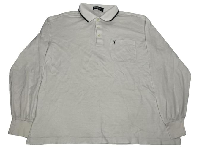 Yves Saint Laurent Maglione in Cotone Bianco e Felpa