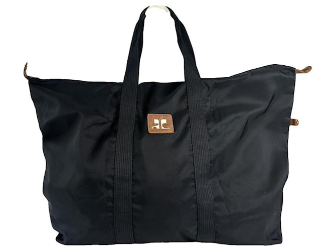 Courreges Borsa da viaggio in poliestere nero Courrèges