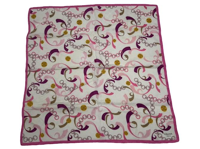 Céline Sciarpa di seta rosa Celine