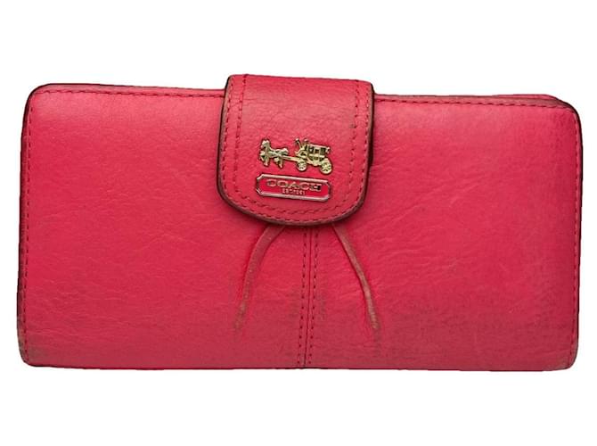 Portafoglio in pelle rosa Coach