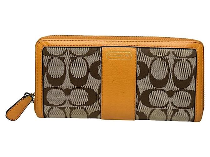 Portafoglio in pelle arancione Coach Cartable mini sierra